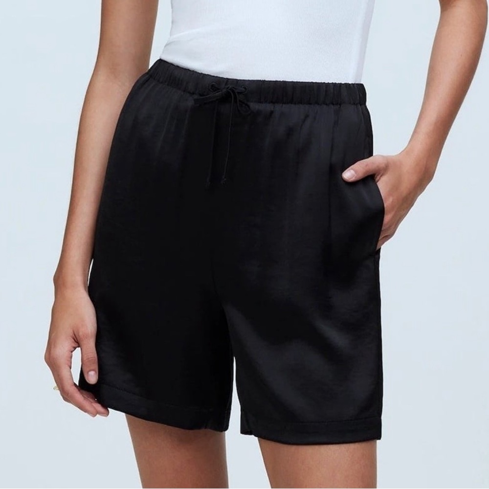 Madewell Black Satin Shorts